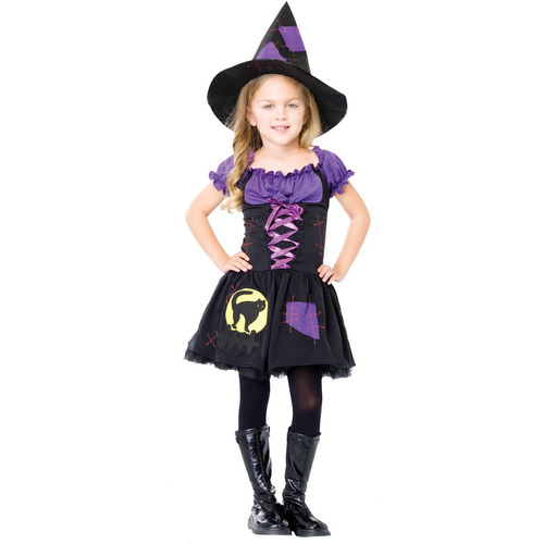 Disfraz Para Niña Bruja Talla M (7-10) Halloween