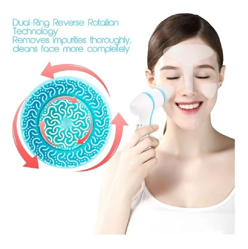 Cepillo Facial Celeste 3 En 1 Masajeador Limpieza Silicona