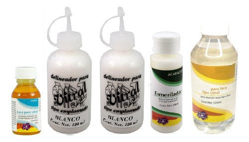 Kit:11 Pinturas Vitral+ 2delineador+ 1esmerilador+1limpiador