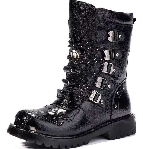 Botas Moto Para Hombre At Half Calf Punk Rock Punk