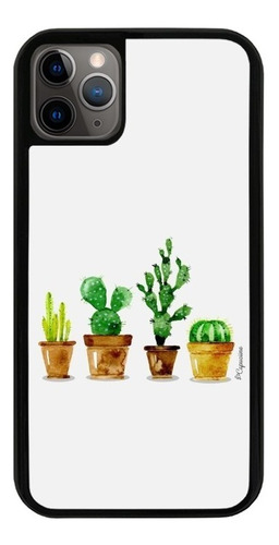 Funda Uso Rudo Tpu Para iPhone Cactus Plantas Macetas 4 Moda