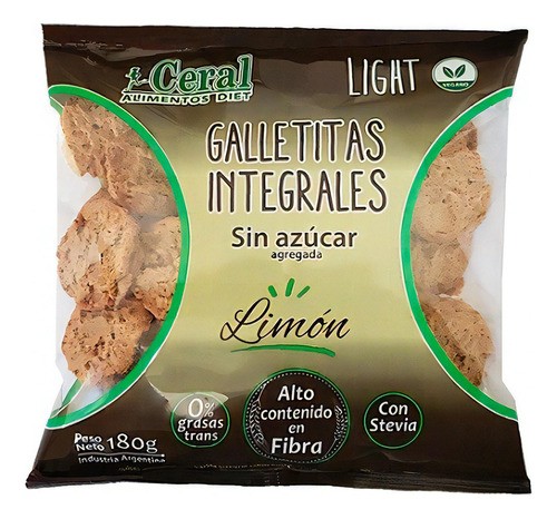 Galletitas Integrales Sin Azúcar (stevia) Sabor Limón 180gr