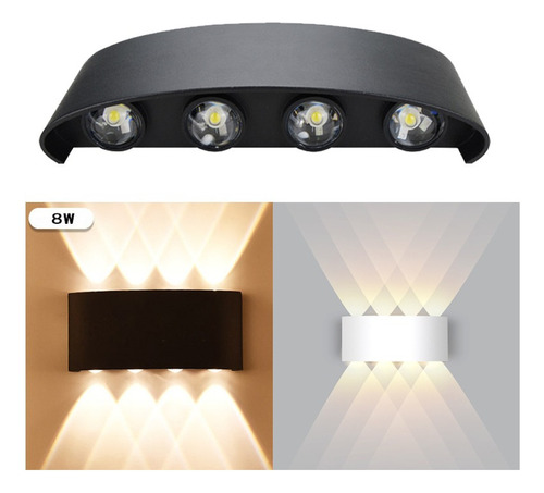 Lámparas De Pared Flotante Baño Interior Exterior Led 8w