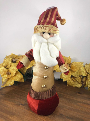 Papai Noel Retrátil Decorativo Tecido 40cm Natal