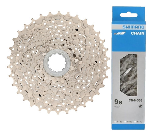 Combo Shimano 9 Velocidades Pacha Hg400 Y Cadenilla Hg53