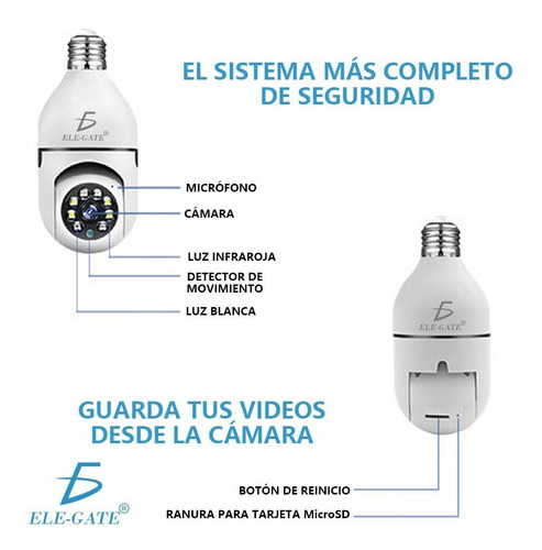 Cámara De Seguridad Socket 720p Wifi 360º Vision Nocturna