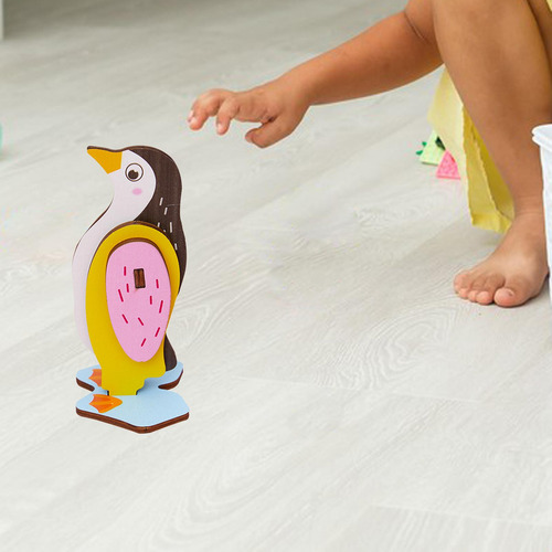 Animal Puzzle Toy Diy Animal Model Toy Insert Pingüino