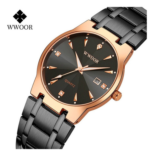 Relojes De Cuarzo Con Diamantes Wwood Calendar Para Hombre