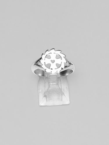 Anillo De Cruz Orlada De Plata 925 Plateado 12