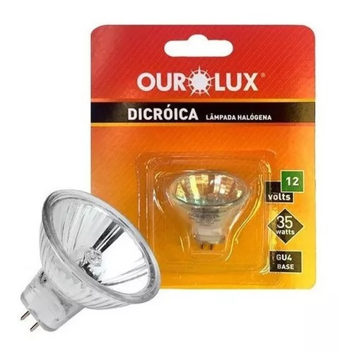 Kit Com 2 Lâmpada Mini Dicróica Halógena 30º 20w 12v Mr11 Cor Da Luz Branco-quente