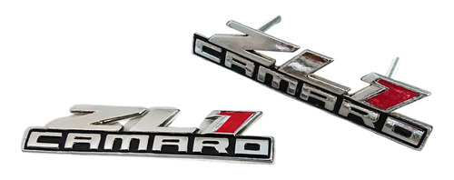 Kit 2 Emblemas Delantero Y Trasero Camaro Zl1 Cromo Negro
