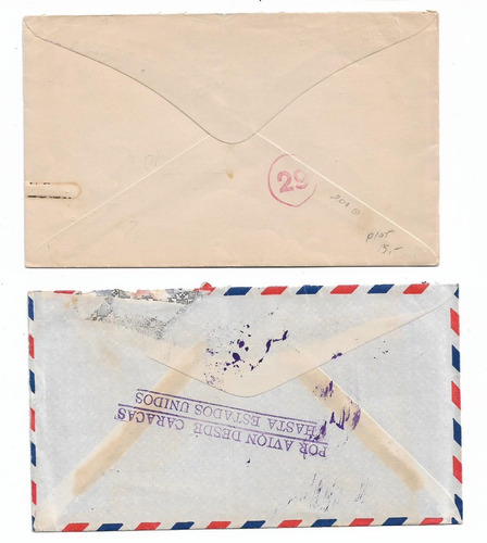 Dos Cartas Circuladas Con Estampillas De Venezuela Detall (Usado)
