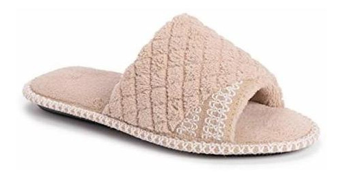 Muk Luks Women's Sally Micro Chenille Scuff Slipper-honey Wh