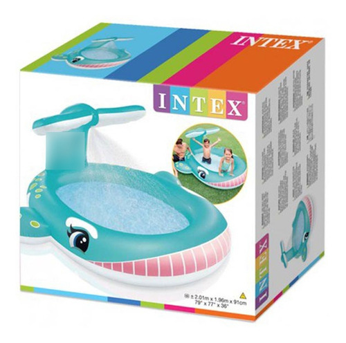 Piscina Hinchable Intex De Ballena Con Aspersor Para Niños