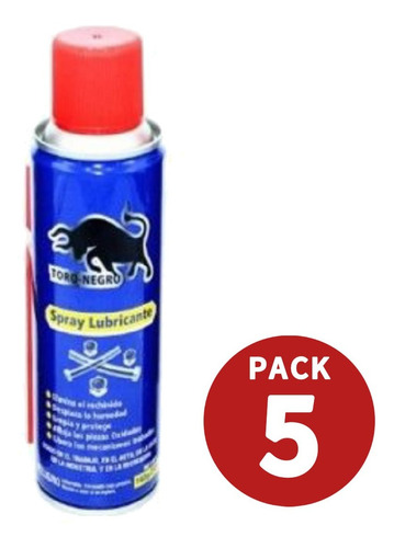 Spray Lubricante Anticorrosivo 250ml Toro Negro Pack 5 Und