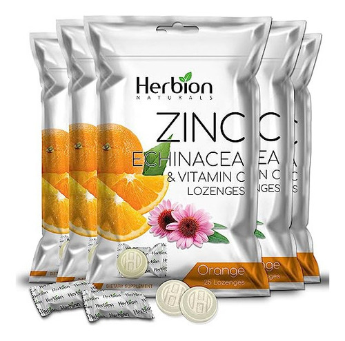 Herbion Naturals Pastillas De Zinc, Equinácea Y Vitamina C 