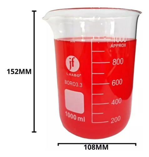 Vaso Precipitado De Vidrio 1000ml 10pzs Jf Lhabo