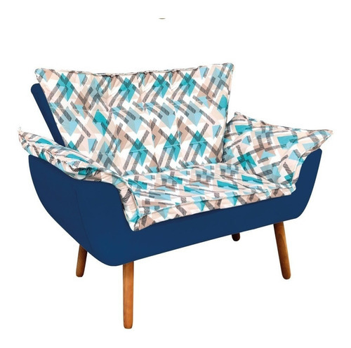 Kit de coqueteo y 2 sillones compuestos Opala D33 Suede Blue Max