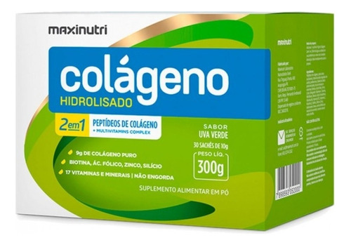 Colágeno Hidrolisado 2 Em 1 300g (sachês) Maxinutri Sabor Sortidos