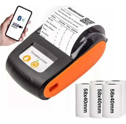 Impresora Térmica Portátil Bluetooth Inalámbrica 58mm Ticket