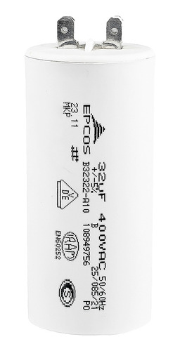 Capacitor Monofásico Epcos Mkp 32uf X 400v Pack X 5 Unidades