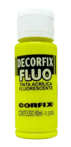 Tinta Decorfix Fluorescente 1002 Amarelo Limao 60ml