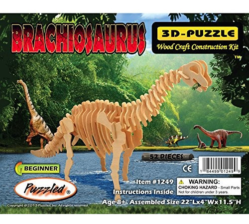 Desconcertado Brachiosaurus Lr 3d Rompecabezas De Madera Nat