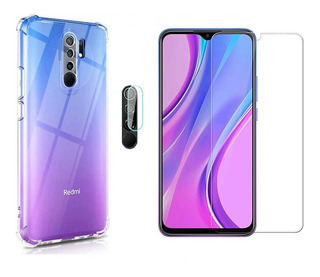 Funda Airbag + Vidrio + Cam P/ Xiaomi Redmi 9 / 9 Prime