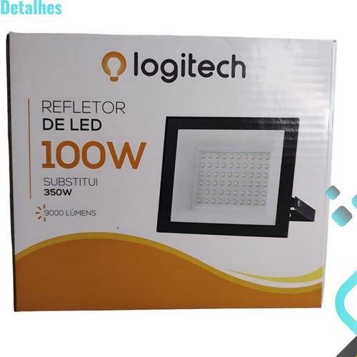 Refletor Led Kit 4 / 100w Prova De Água Ip66 Holofote 6500k