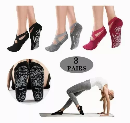 ARGOO Calcetines de Yoga para Mujeres, Calcetines Antideslizantes, Pilates  o Danza con Base Antideslizante, Yoga Socks, Medias Antideslizantes