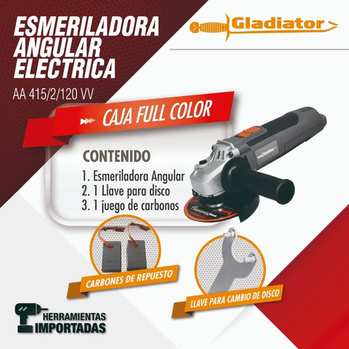 Esmeriladora Angular 4 ½ 700w Velocidad Variable Gladiator | Meses sin  intereses