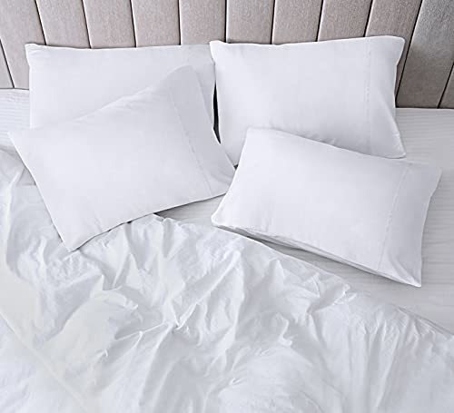 Fundas De Almohada Paquete De 4pzs Tamaño King Color Blanco