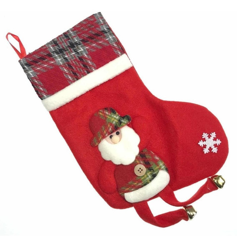 3 Botas Navideñas 25cm Colgantes Adorno Arbol Navidad Santa Dorado