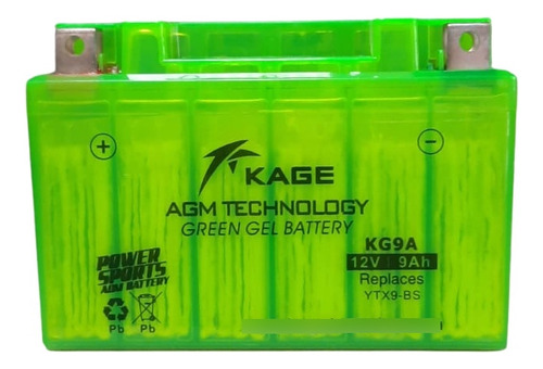 Batería Kage Ytx9bs 12v 9ah Gel Ácido