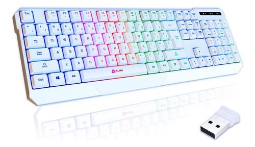 Teclado Inalámbrico Para Juegos Klim Chroma Rgb Con Barra Re