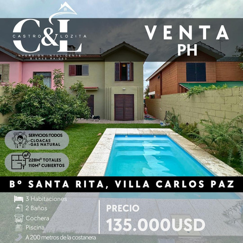 Ph De 3 Dormitorios Con Pileta En Santa Rita Del Lago, Villa Carlos Paz