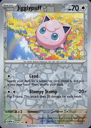 Jigglypuff Reverse Holo 151  Pokemon Tcg+10 Cartas