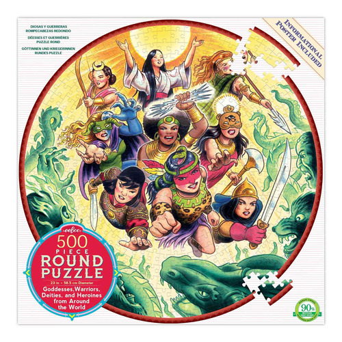 Eeboo Goddesses And Warriors Puzzle Redondo, 500 Piezas