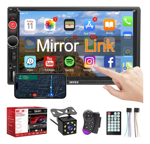 comprar Autoestéreo Hivoz USB 7 Pulgadas Estéreo 2 Din Mirrorlink Pantalla Táctil Y Cámara Negro