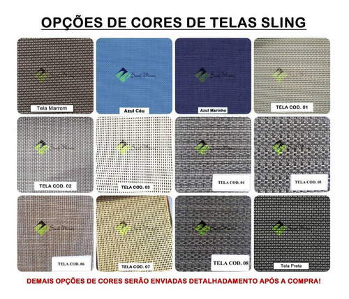 Banqueta Alta Alumínio E Tela Sling De Bancada Cozinha Bar Acabamento Da Estrutura Opcional Cor Opcional