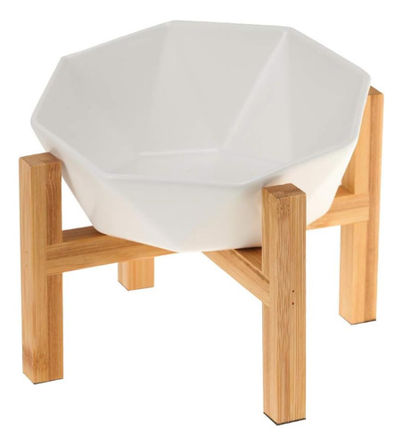 Blanco Con Soporte De Ceramica Inclinado Elevado Elevado Pet