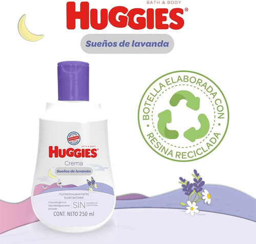 2 Pack Crema Huggies Sueños De Lavanda 250ml