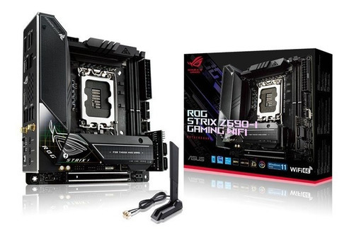 Placa madre Asus Rog Strix Z690-i Gaming Wifi Lga1700, color negro