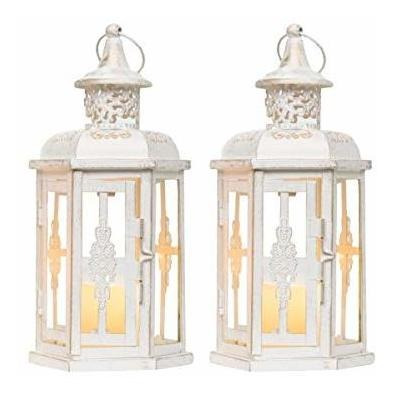 Jhy Design Set Of 2 Decorative Lanterns -10inch High Vintage