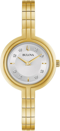 Reloj Bulova Rhapsodyquartz Para Mujer, Diamante De Acero In