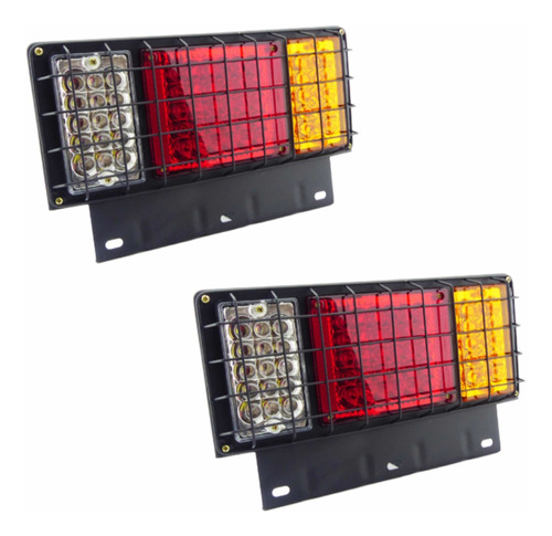 Foco Trasero Led Para Camión Rejilla De Metal A 24 Volt. X2