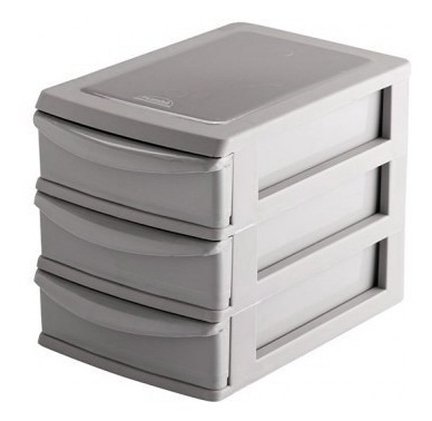 Imagen 2 de 4 de Cajonera Organizador Escritorio Gavetero 3 Cajones Pettish