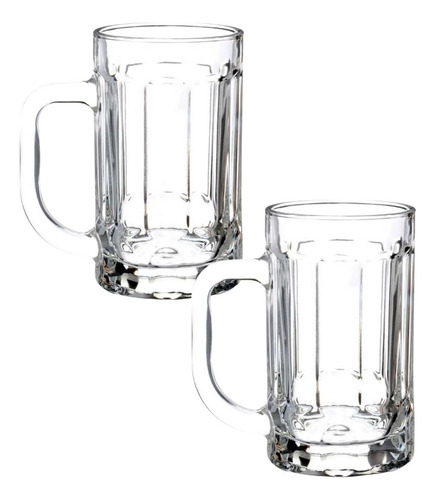 Set 2 Tarros Cerveceros Vidrio Cristal 380 Ml Cerveza 