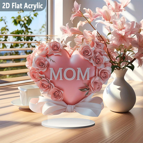 2d Plano Mother Love Tabletop Sign Decoración De 20x20 Cm