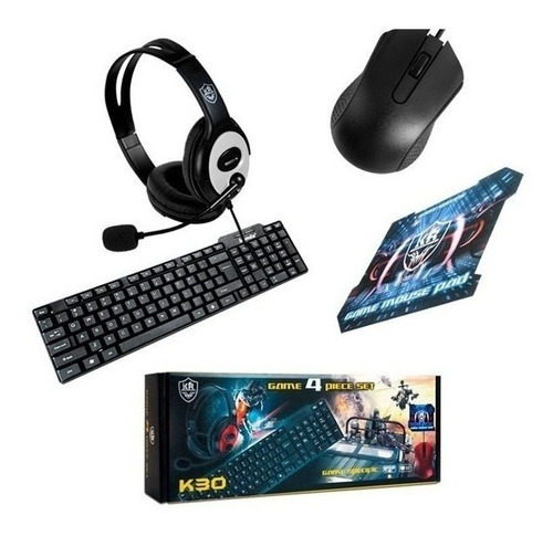 Combo Gamer Mini Teclado Diadema + Mouse + Mousepad Pro Set